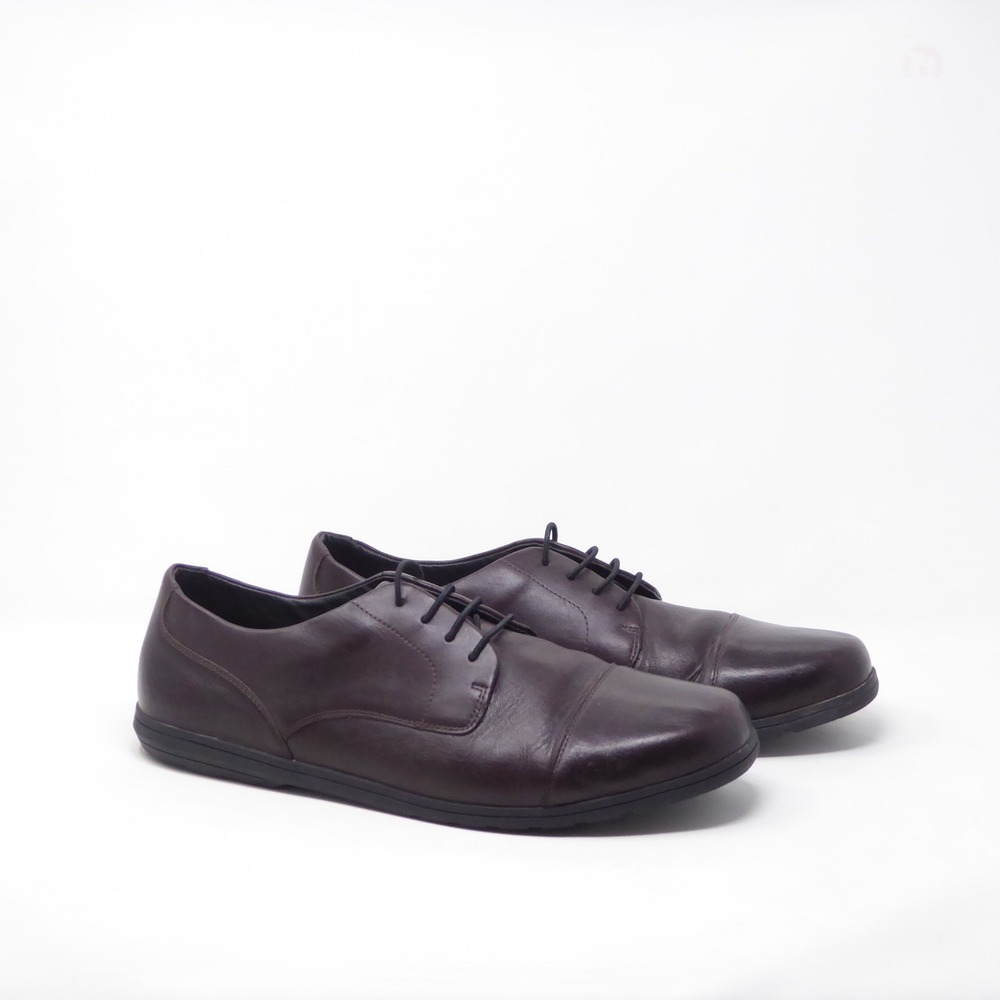 Birchbury Mens Brenston Barefoot Dress Shoes Brown Leather Cap Toe US 14